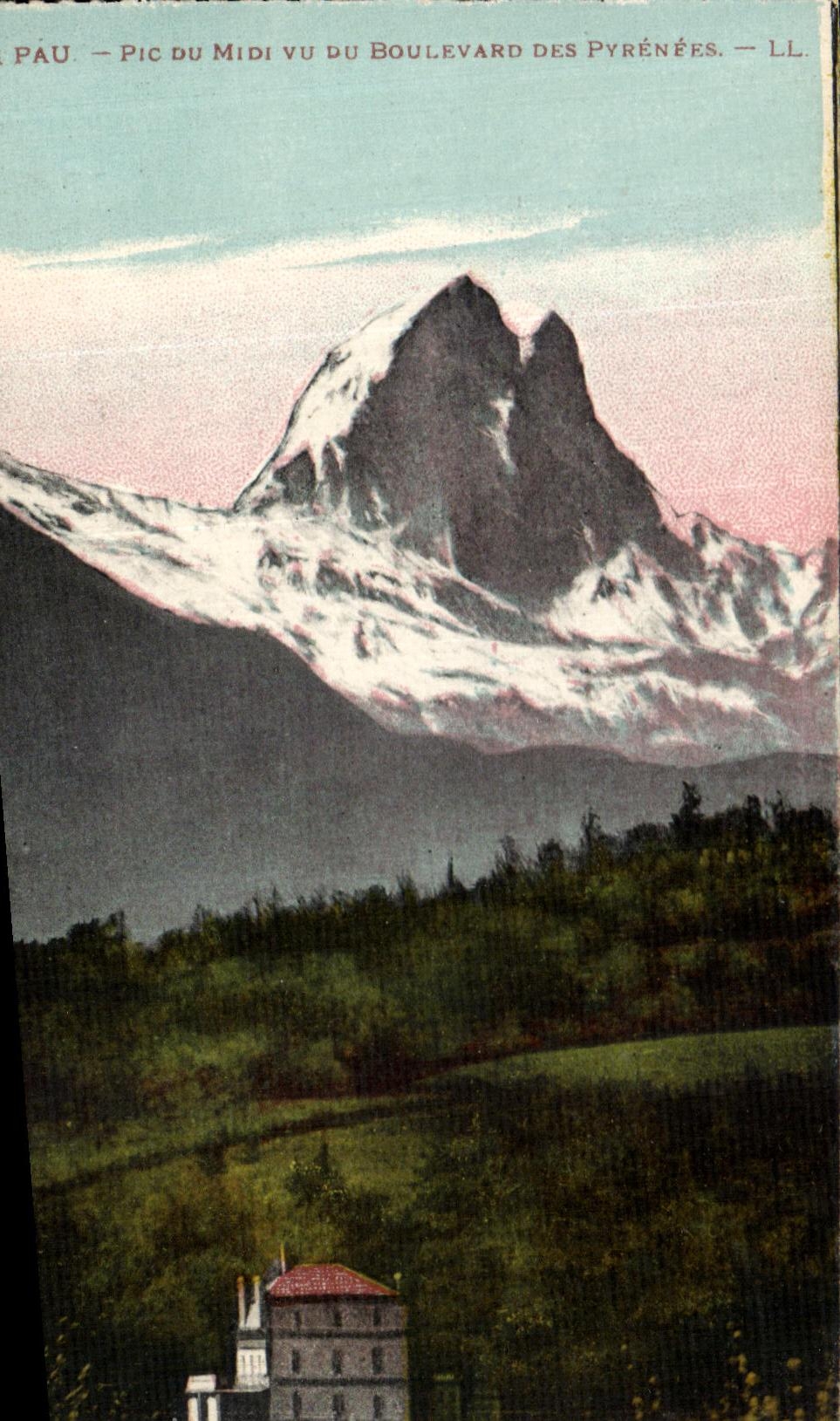 VINTAGE POSTCARD Pau Peak Of the South Of the Boulevard Of the Pyrenees