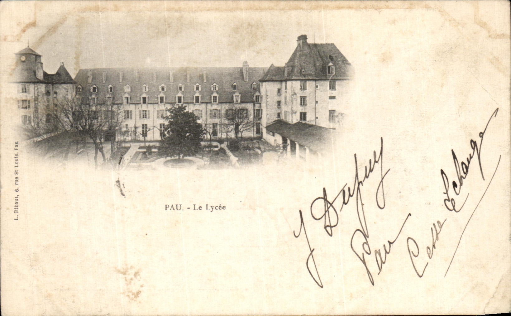 VINTAGE POSTCARD Pau the College