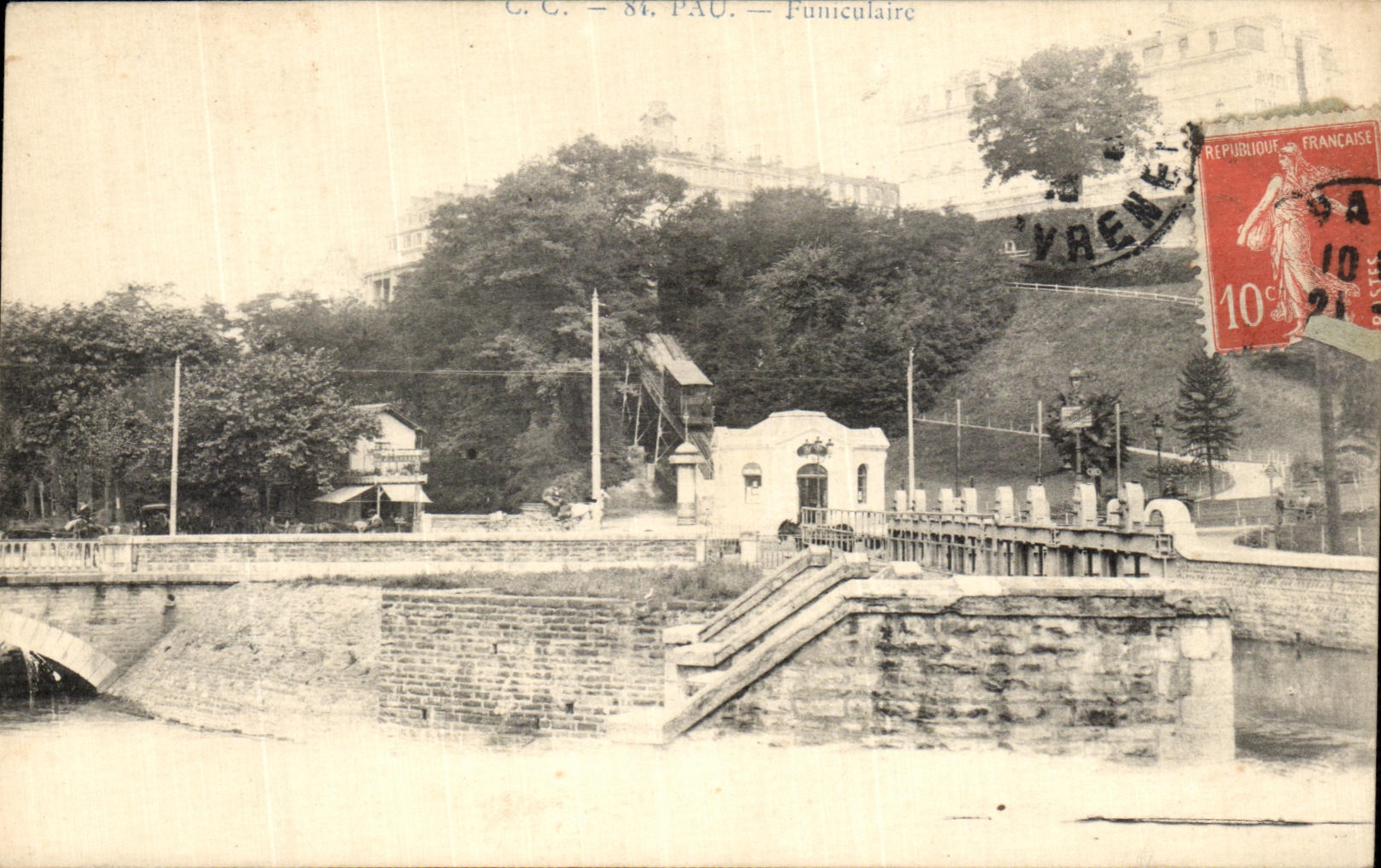 VINTAGE POSTCARD Funicular Pau