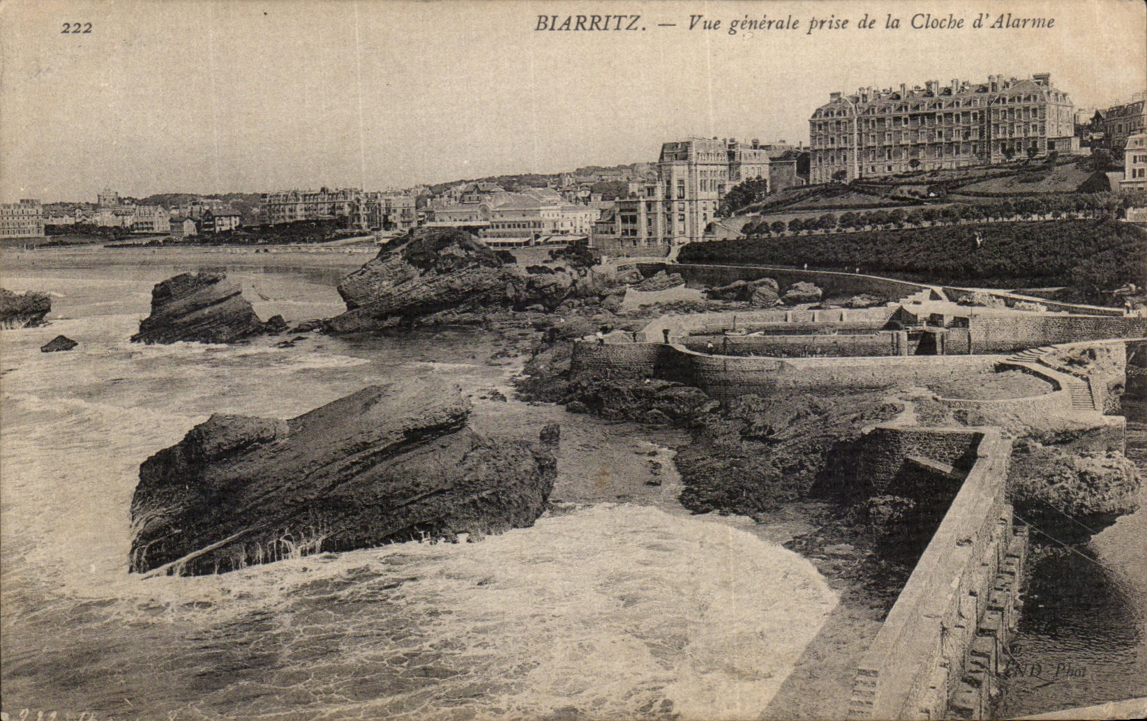CPA Biarritz Vue Generale Prise de La Cloche d Alarme
