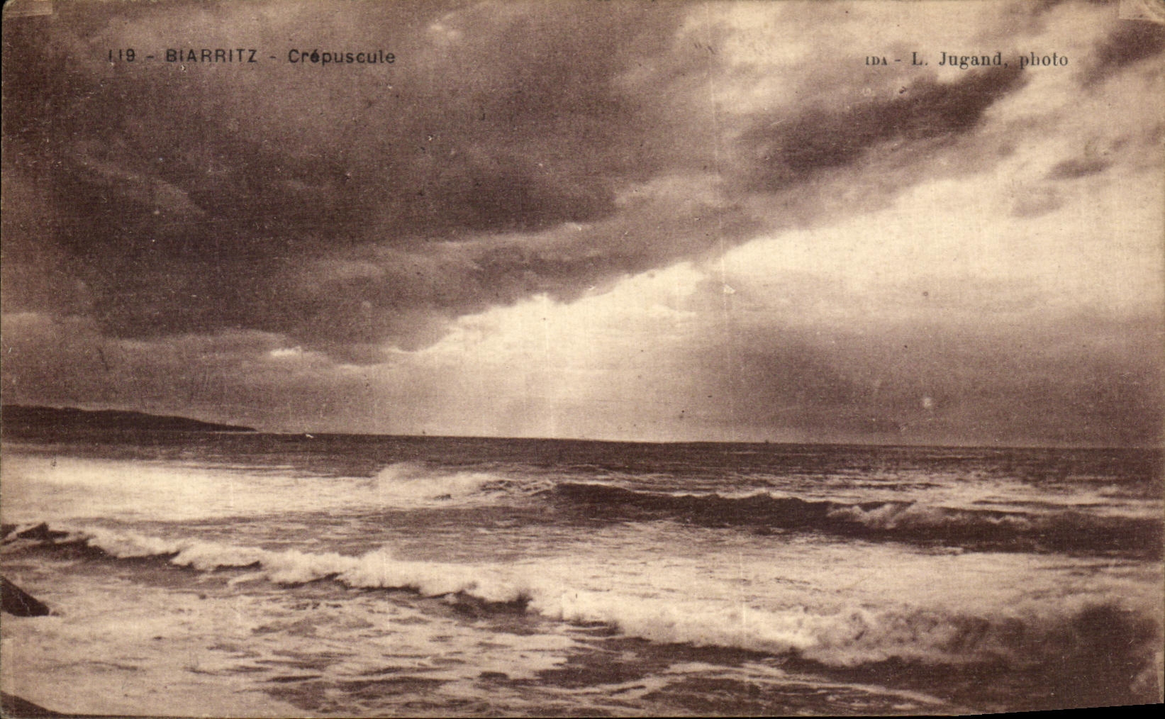 VINTAGE POSTCARD Biarritz Twilight
