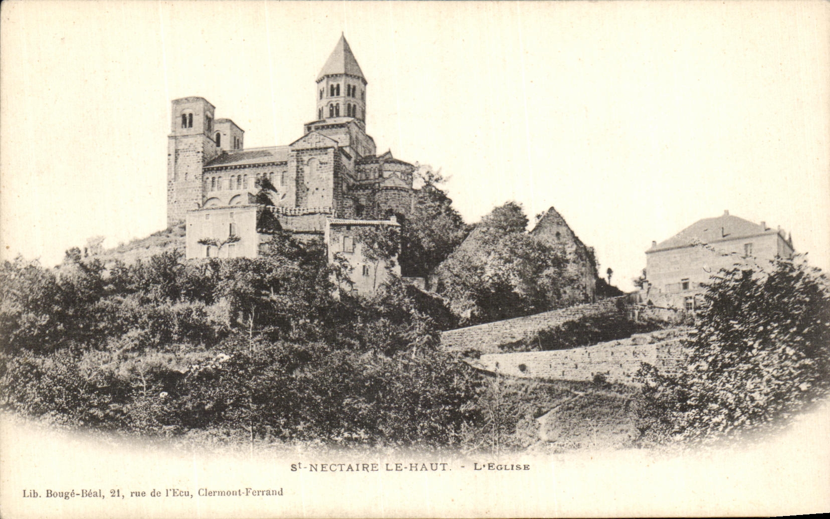 VINTAGE POSTCARD Auvergne Saint Nectary the High L Church