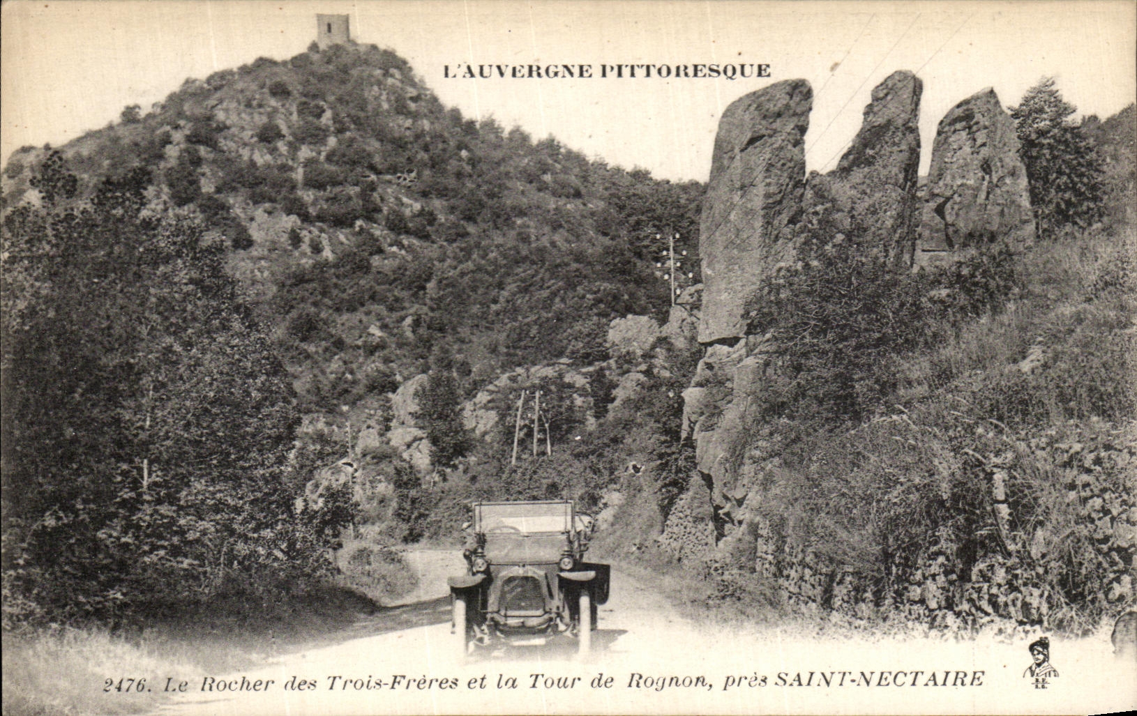 VINTAGE POSTCARD Holy Nectary the Rock of the Three Brothers and the Tower of Kidney close Saint Nectary