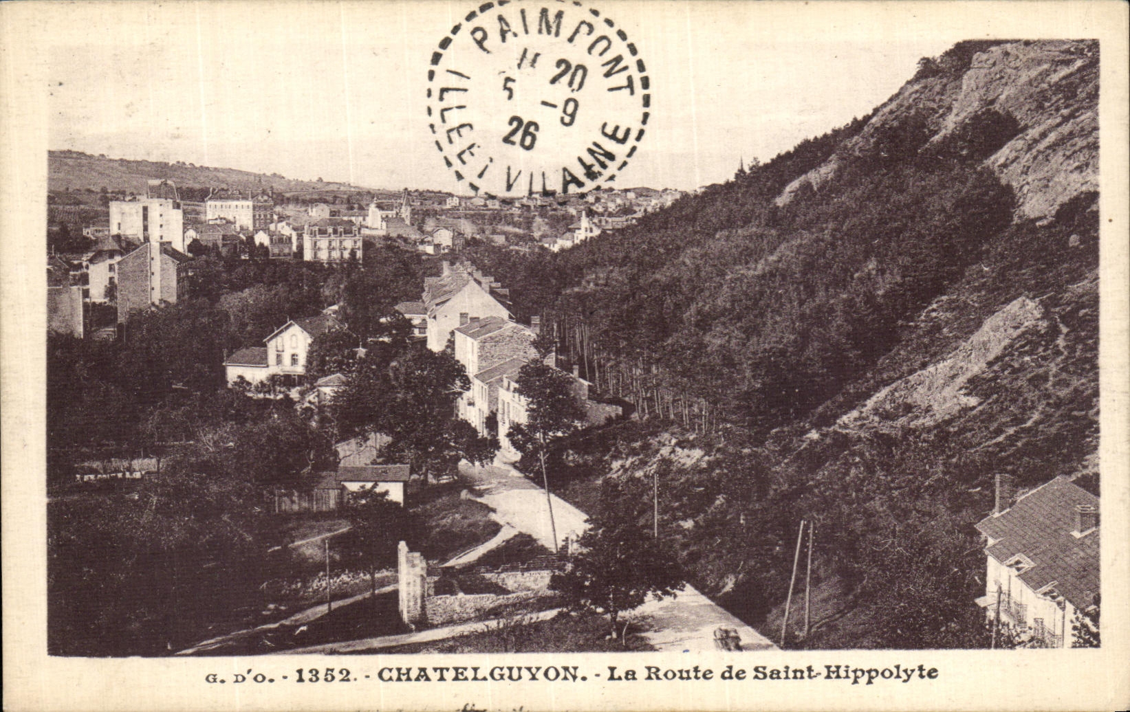 POSTAL Chatelguyon de la VENDIMIA el camino de Hipolito Saint