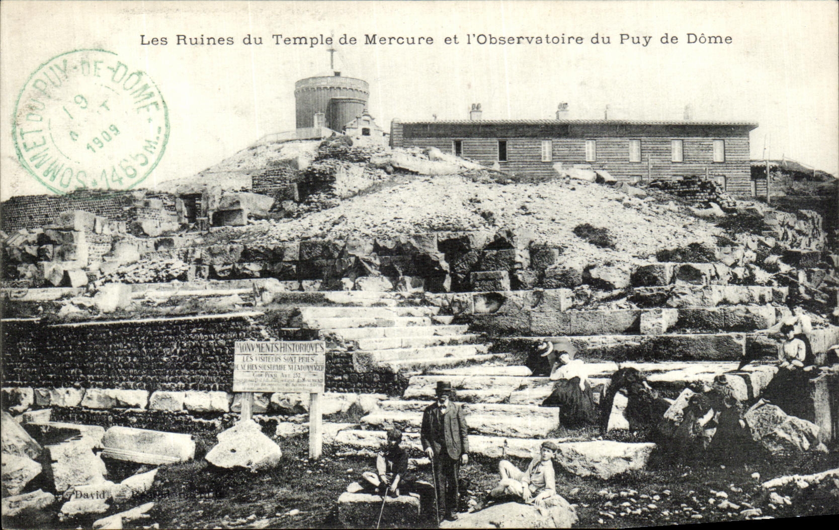 VINTAGE POSTCARD Ruins of the Mercury Temple and L Observatory of Puy De Dome