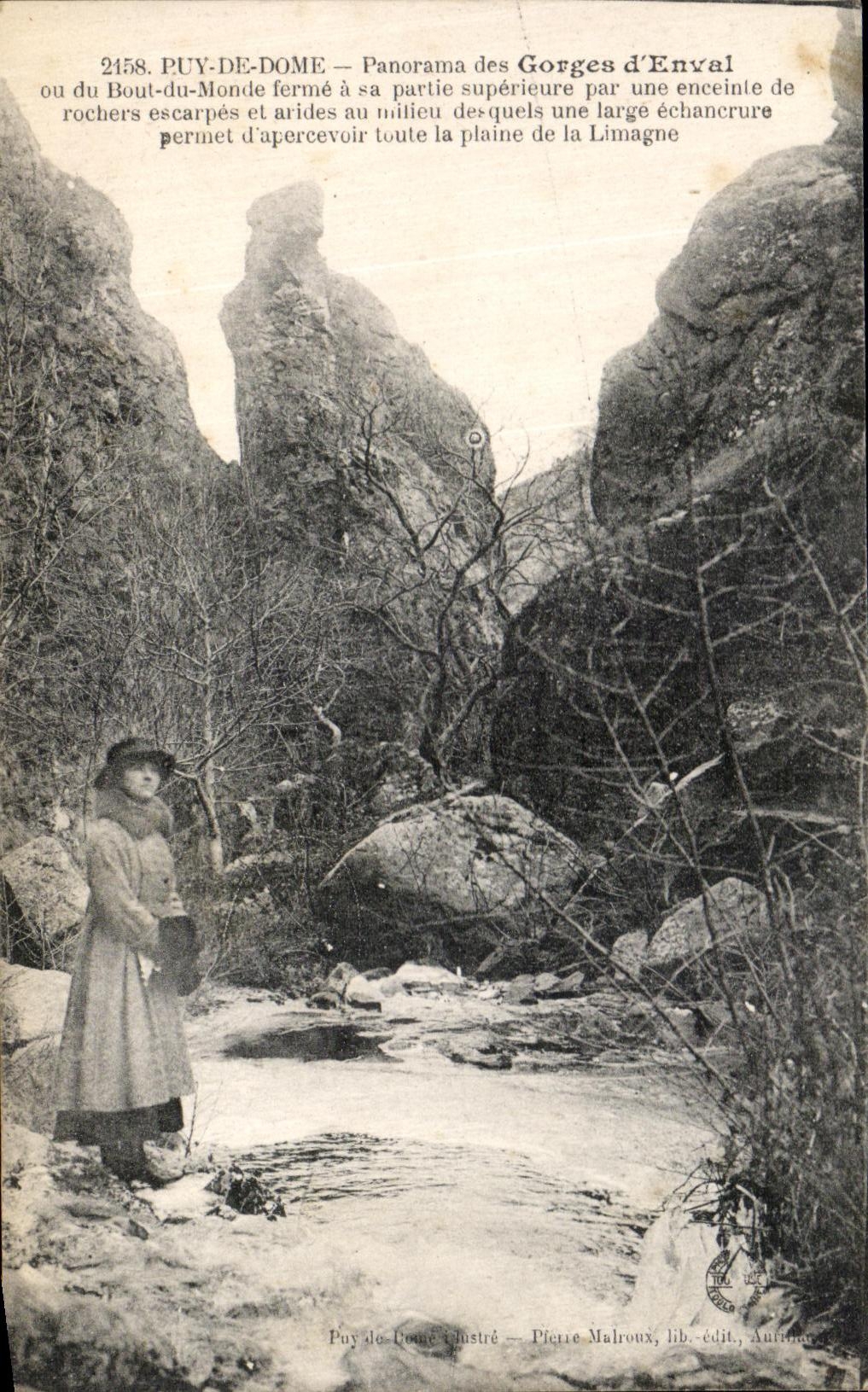 VINTAGE POSTCARD Puy De Dome Panorama of the Falls D Enval