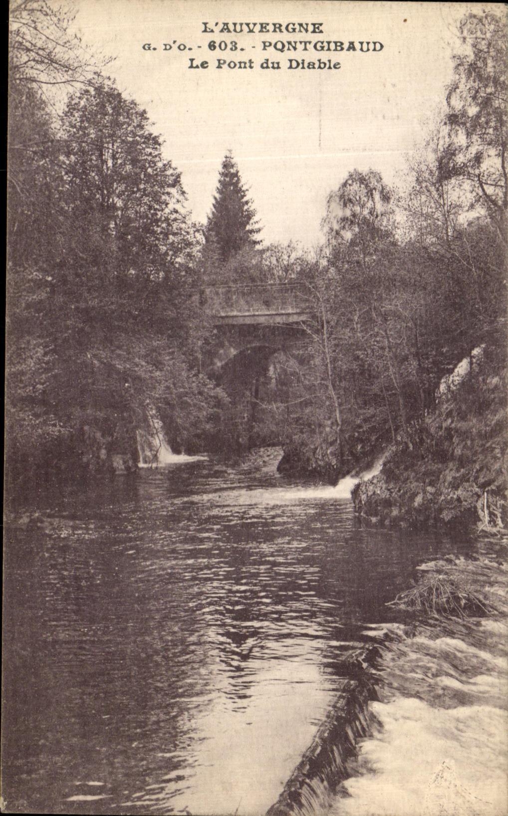 VINTAGE POSTCARD Pontgibaud the Bridge of the Devil