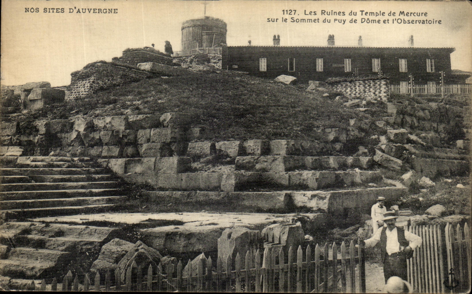 VINTAGE POSTCARD Ruins Of the Mercury Temple On the Summit of Puy de Dome and L Observatory