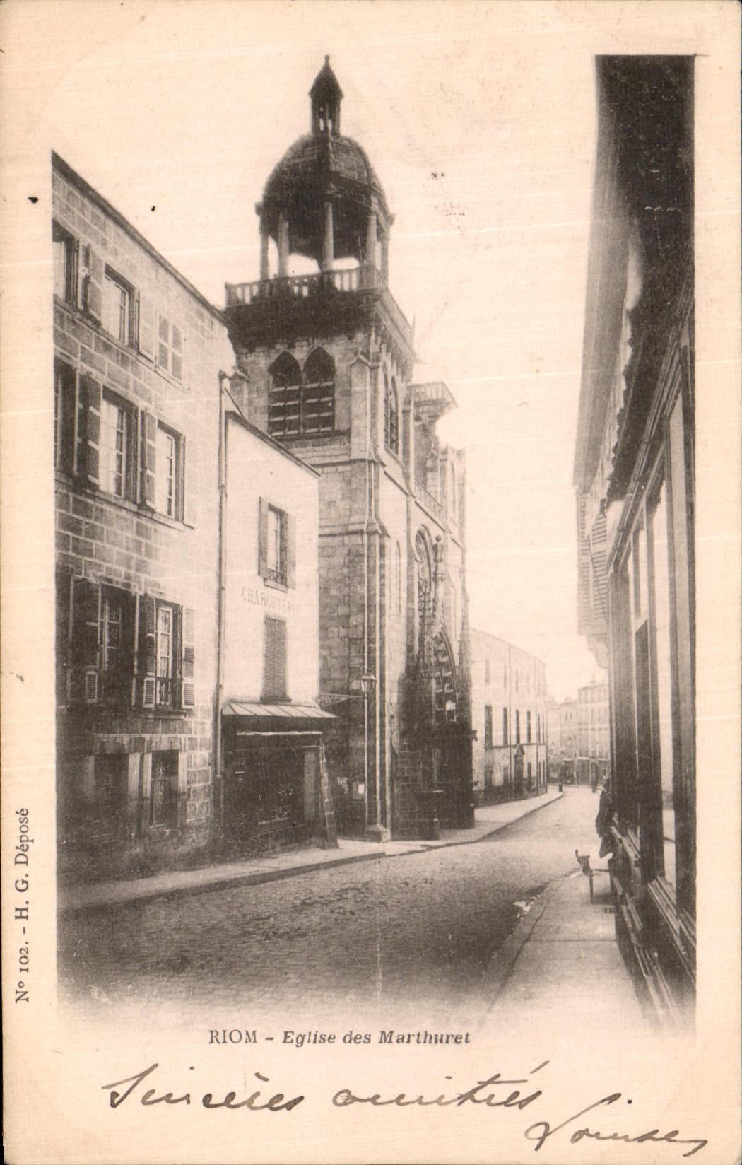 Iglesia de Riom de la POSTAL de la VENDIMIA de Marthuret