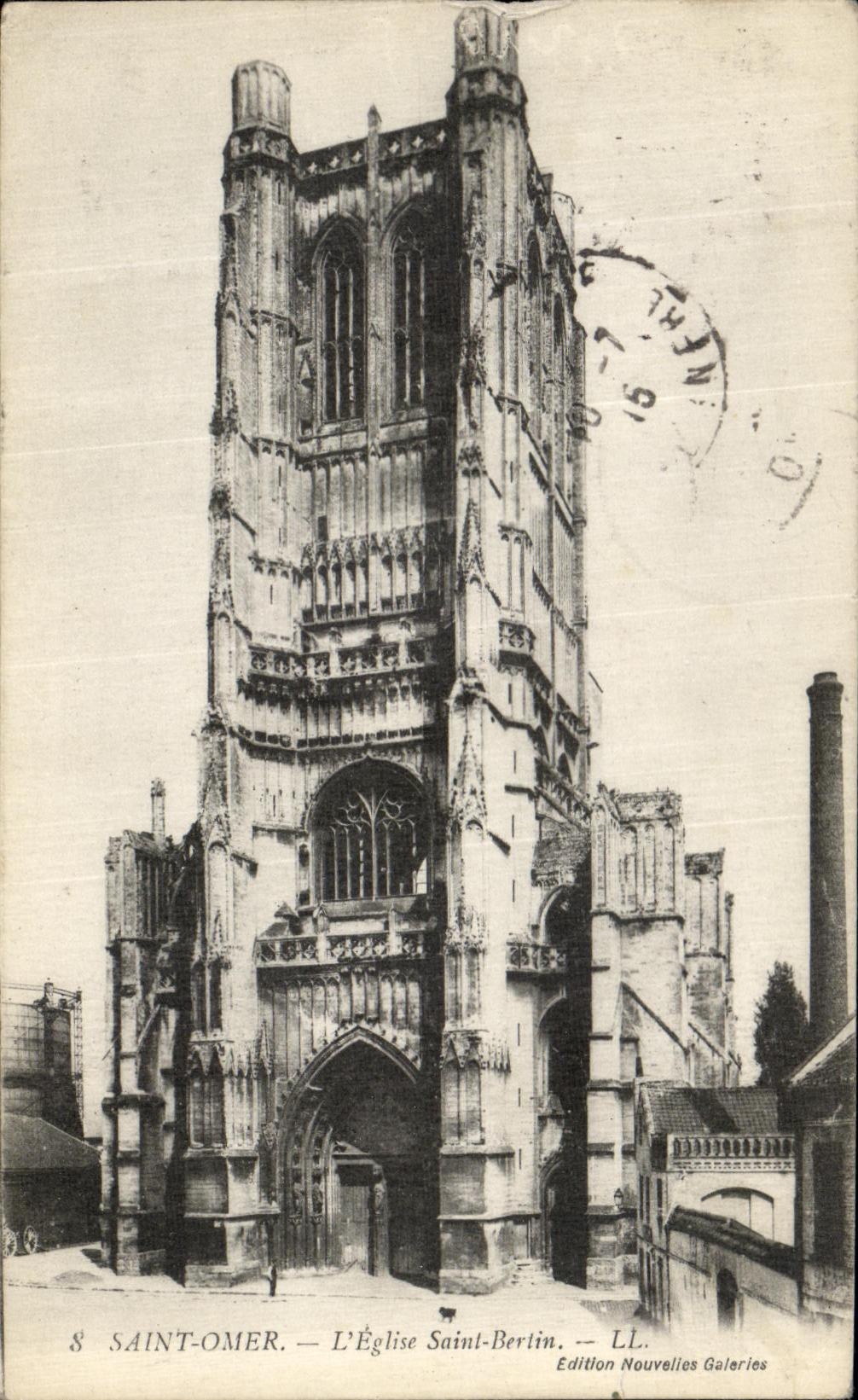 VINTAGE POSTCARD Holy Omer L Church Holy Bertin