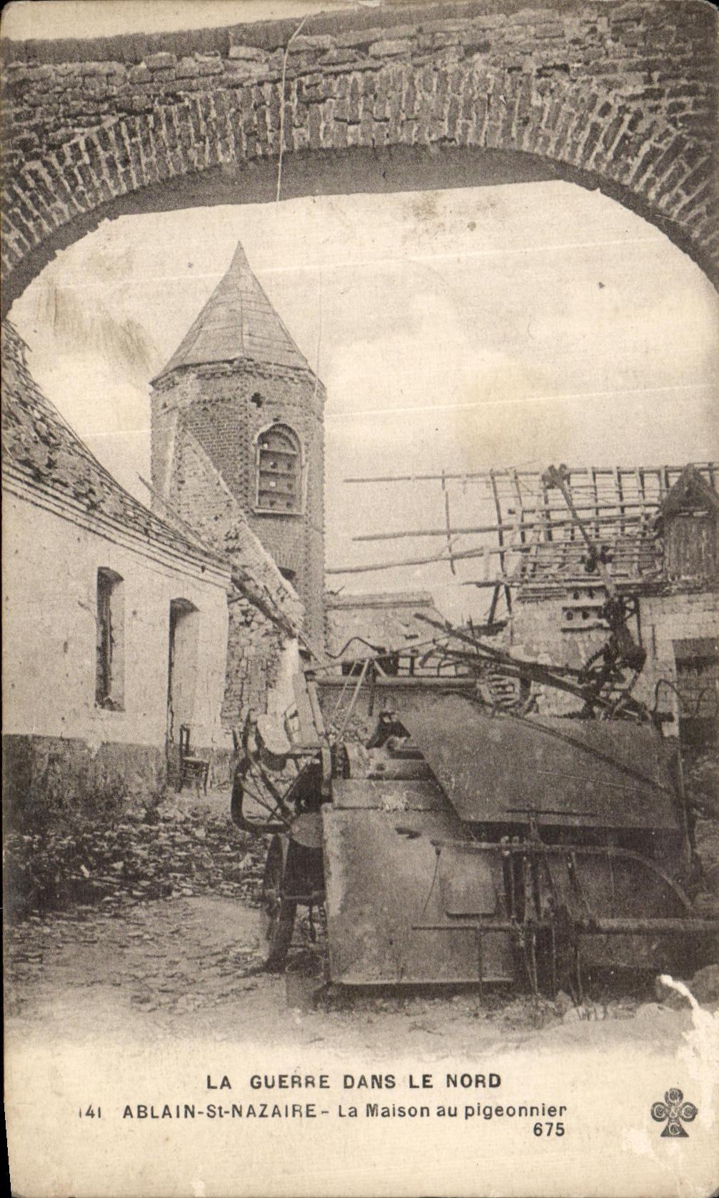 VINTAGE POSTCARD Ablain St Nazaire the House In Pigennier