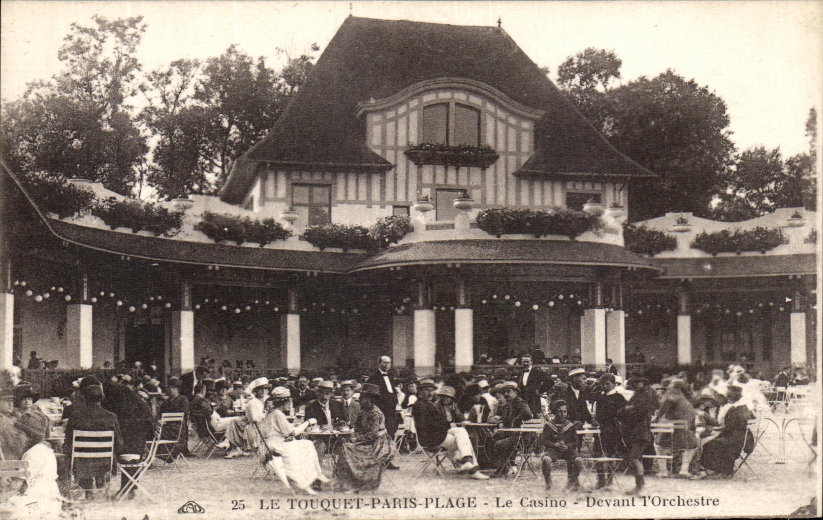 Plage de Touquet Paris de la POSTAL de la VENDIMIA que el casino delante de L orquestra