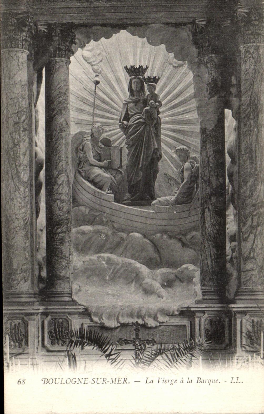 VINTAGE POSTCARD Boulogne On Sea the Virgin with the Boat