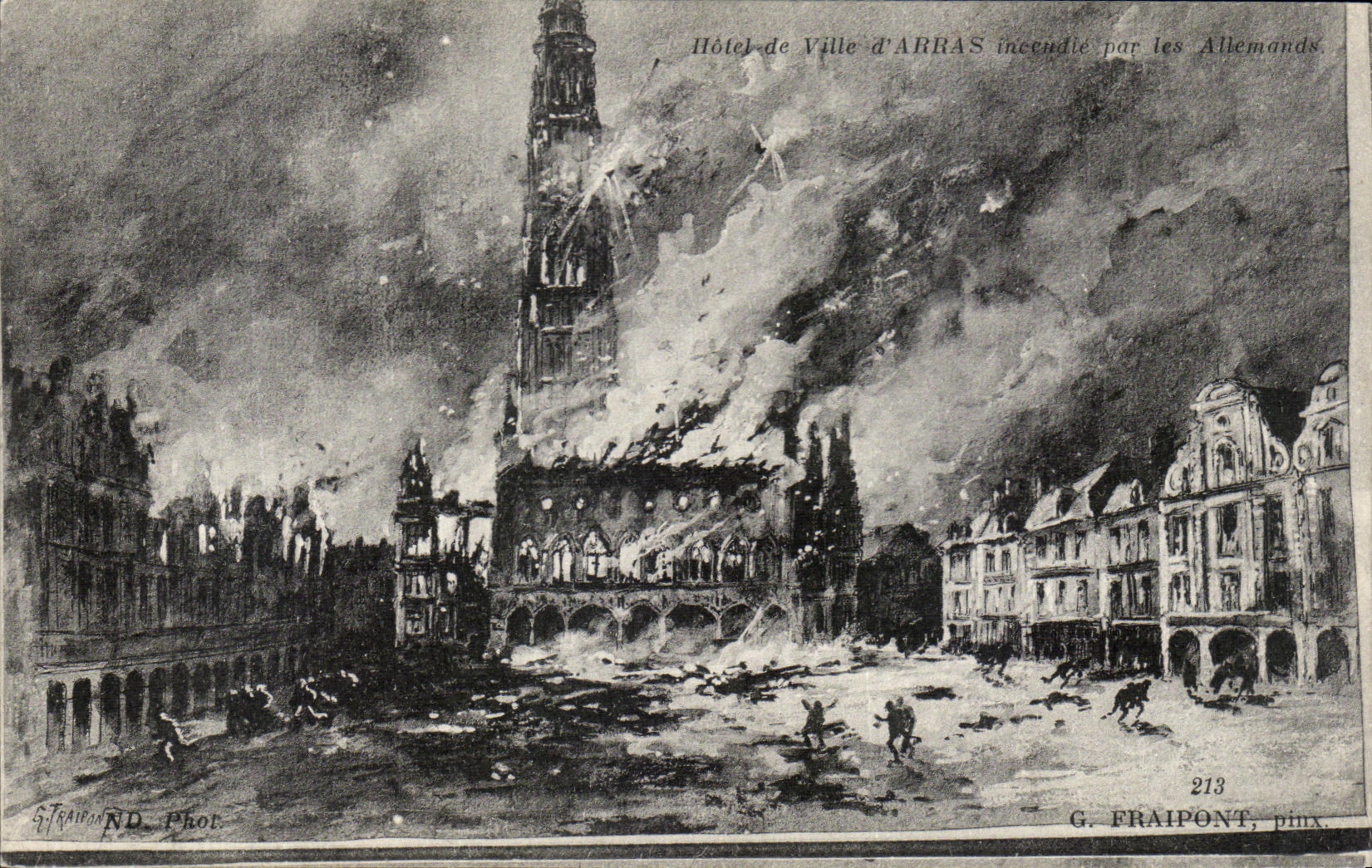 CPA Arras Hotel de Ville Militaria 