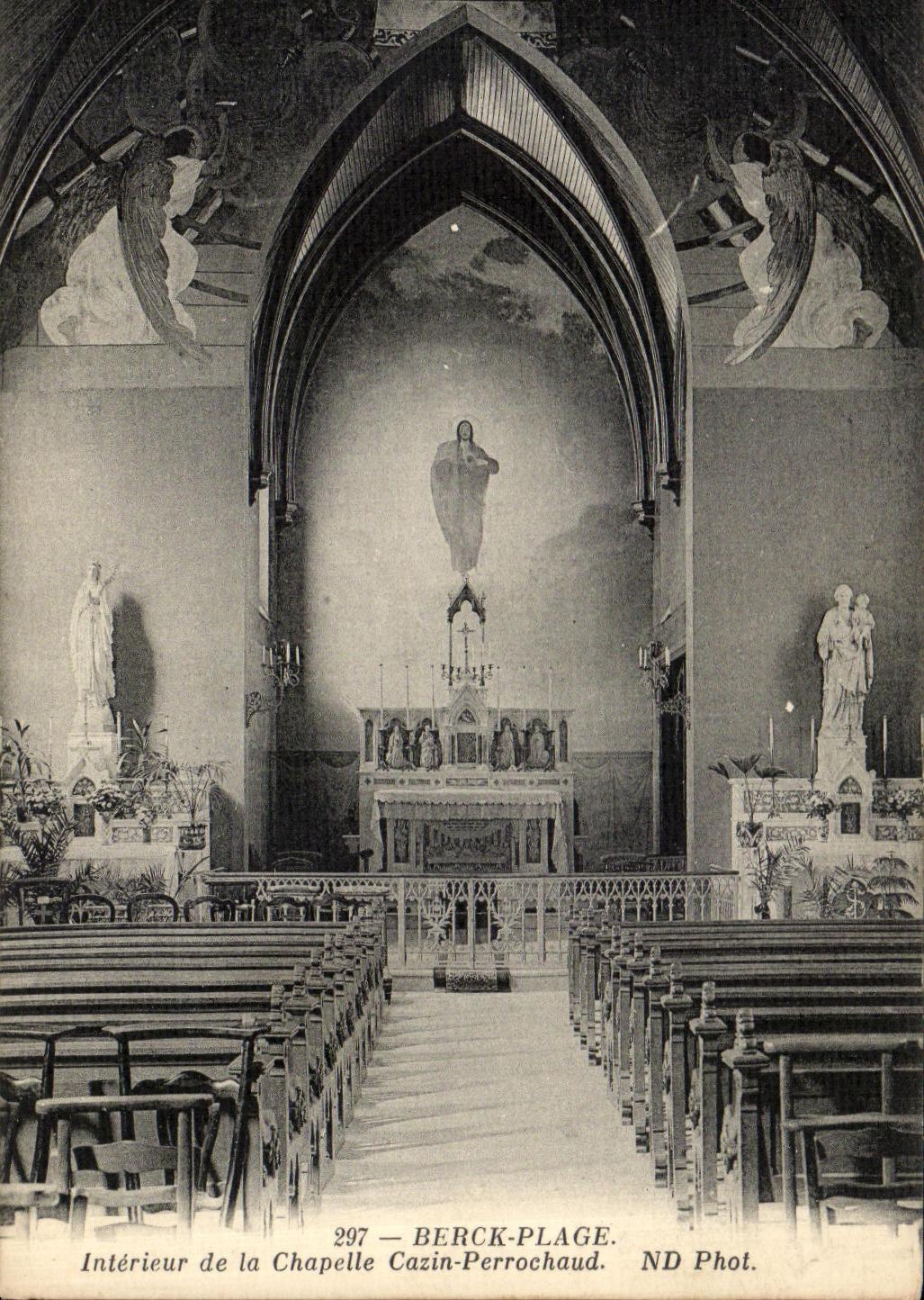 VINTAGE POSTCARD Berck Beach Interior of the Vault Cazin Perrochaud