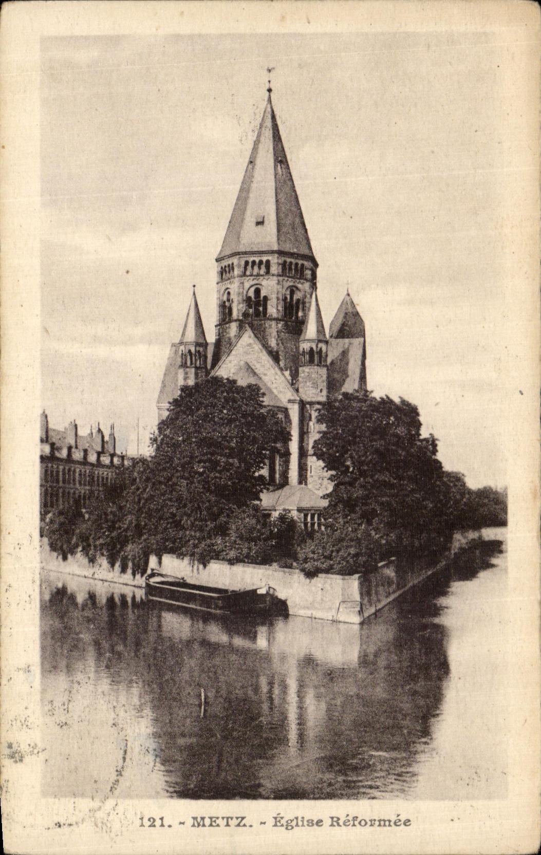 Iglesia de Metz Reformee de la POSTAL de la VENDIMIA