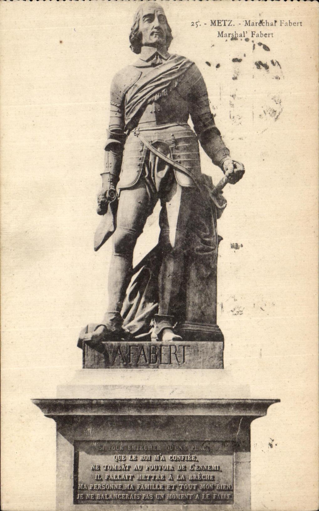 Mariscal de Metz Fabert de la POSTAL de la VENDIMIA