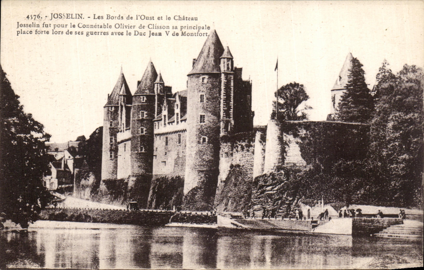 Bordes de Josselin de la POSTAL de la VENDIMIA de L occidentales y del castillo