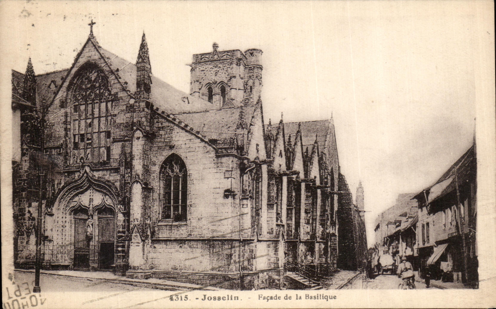 Ataque frontal de Josselin de la POSTAL de la VENDIMIA de la basilica
