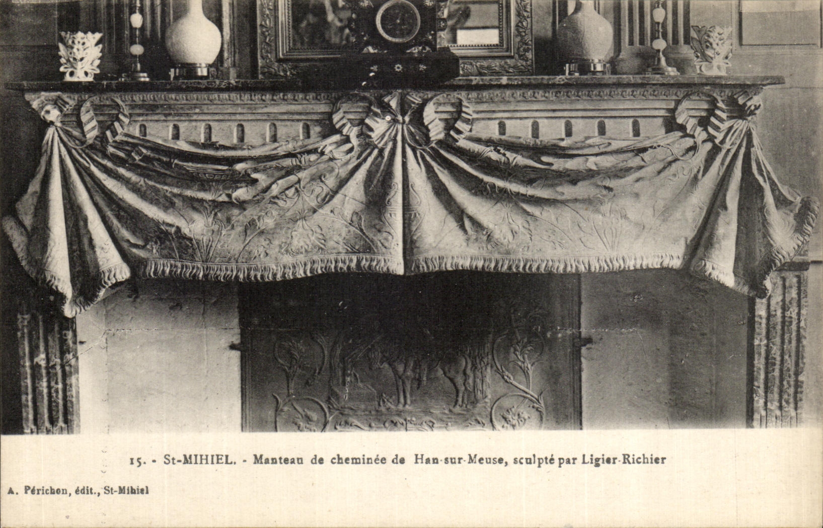 VINTAGE POSTCARD St Mihiel Mantelpiece of Han On Meuse