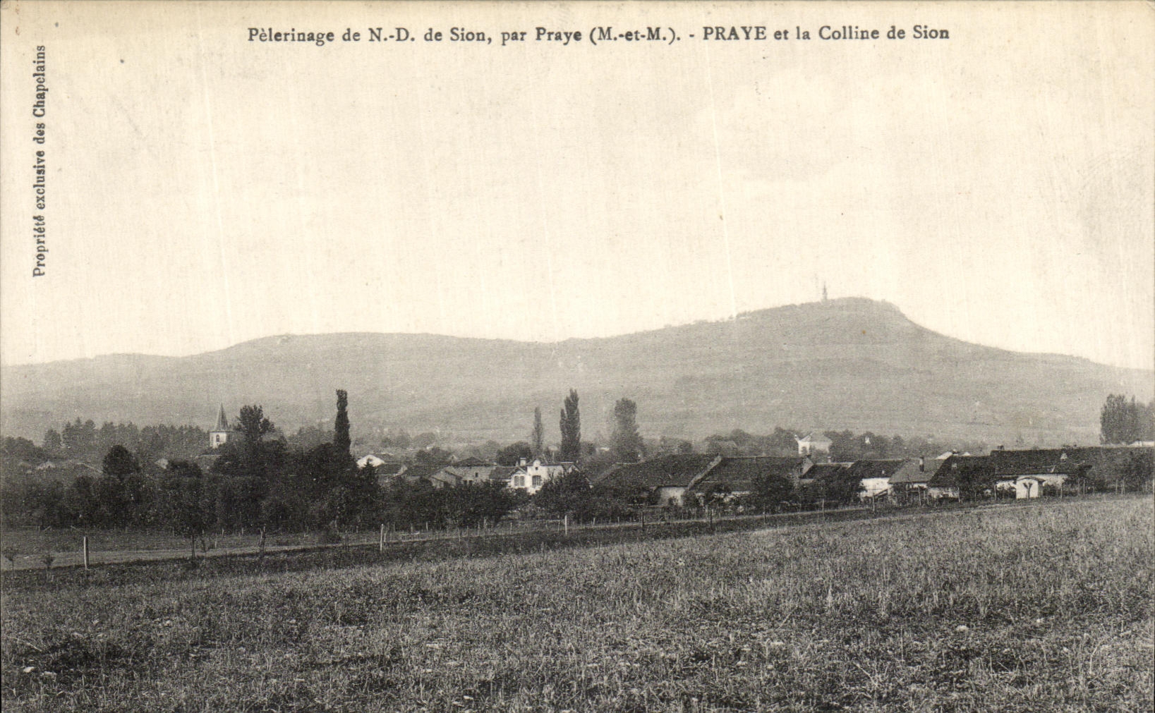 VINTAGE POSTCARD Praye and the Hill of Sion Pilgrimage of ND of Sion