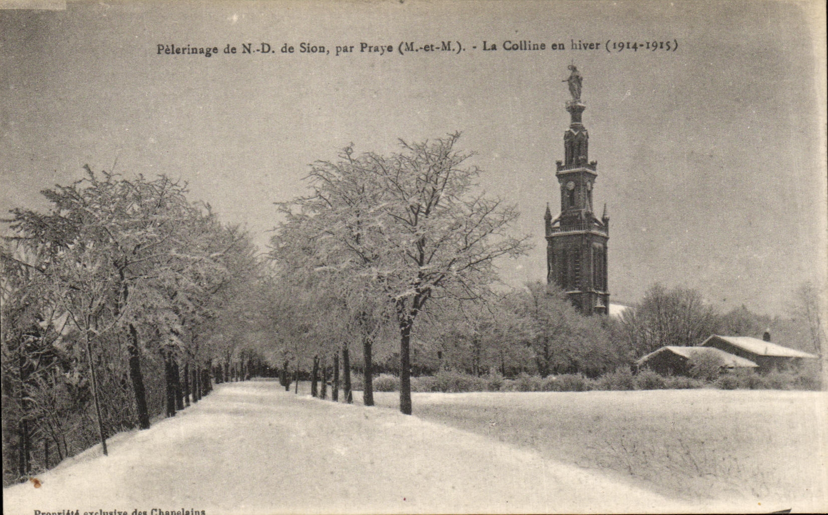 VINTAGE POSTCARD Praye the Hill in Winter 1914 1915 ND Pilgrimage of Sion