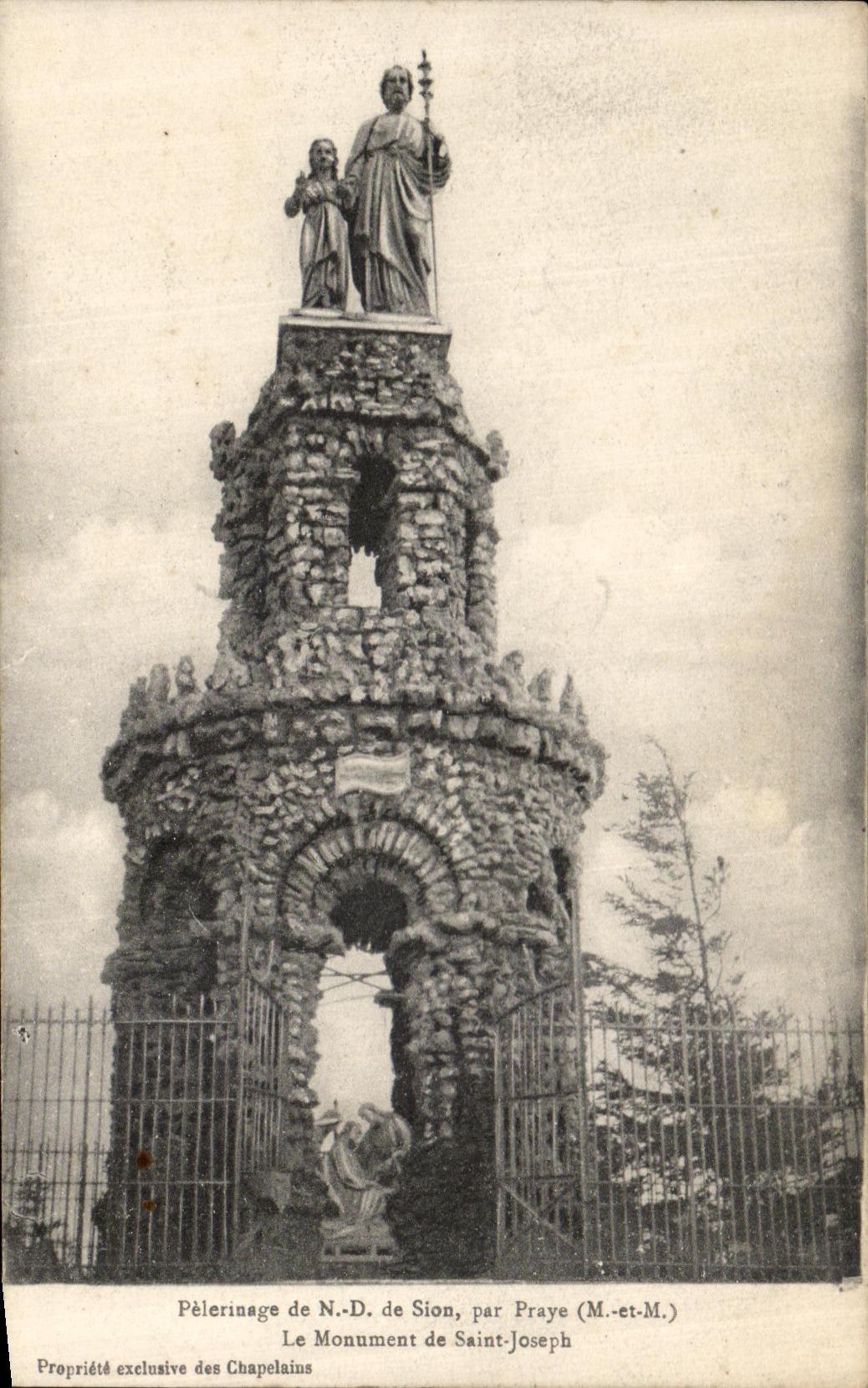 VINTAGE POSTCARD Praye the Monument of Saint Joseph Pilgrimage of ND of Sion