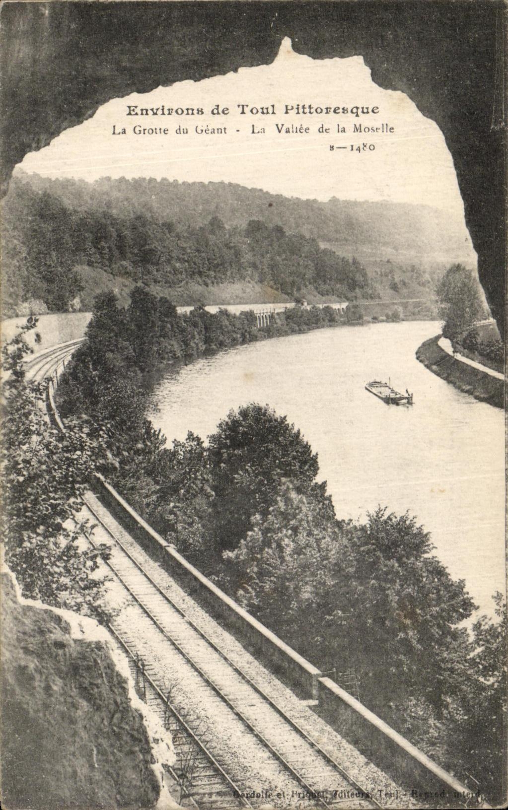 Alrededores pintorescos de Toul de la POSTAL de la VENDIMIA de Toul la cueva del valle gigante del Mosela