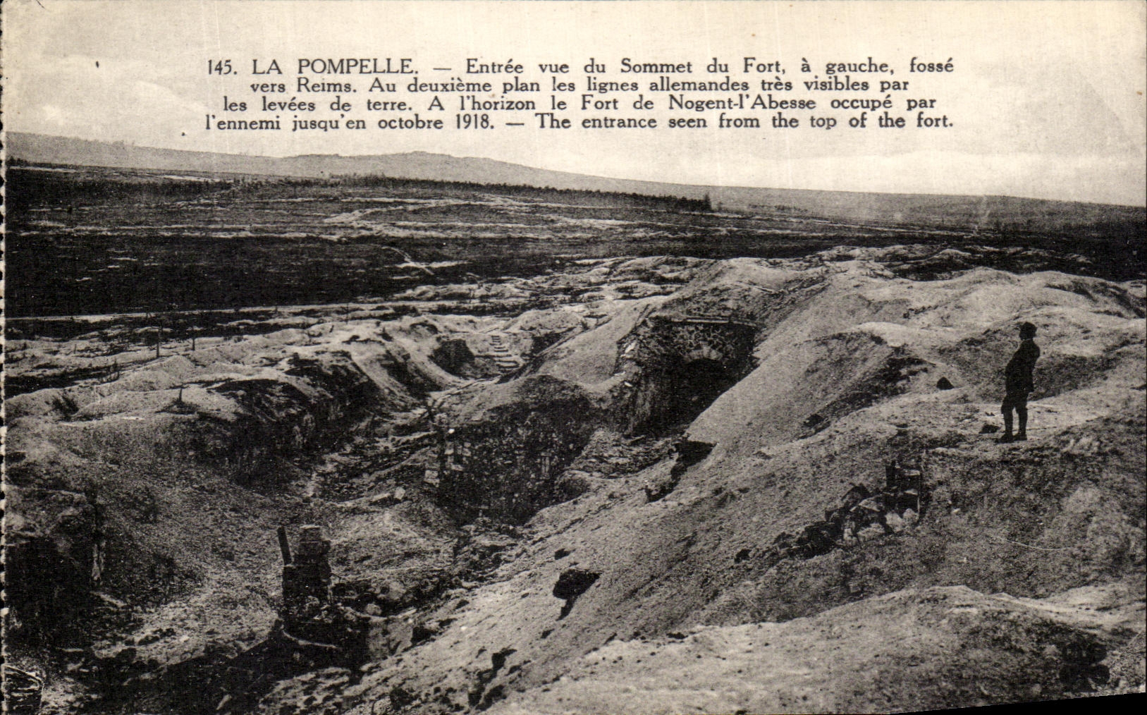VINTAGE POSTCARD Pompelle Entered seen of the Summit of Strong Militaria