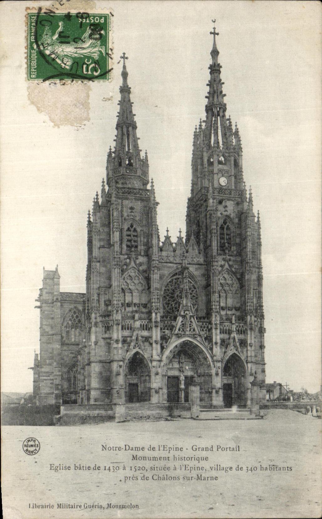 VINTAGE POSTCARD LEpine Notre Dame Church the Frontage Large Gate