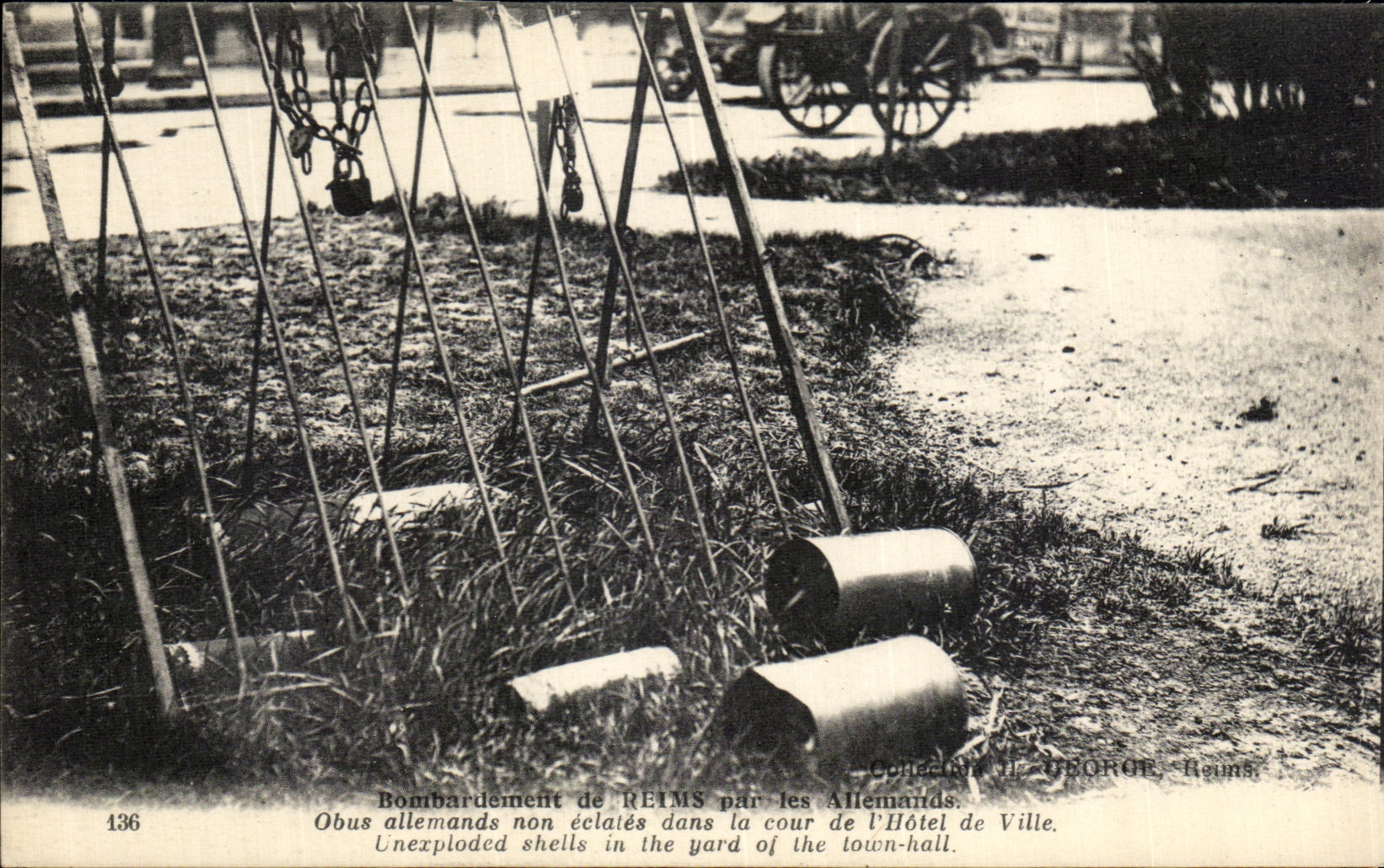 VINTAGE POSTCARD Rheims Bombardment By the Militaria Germans