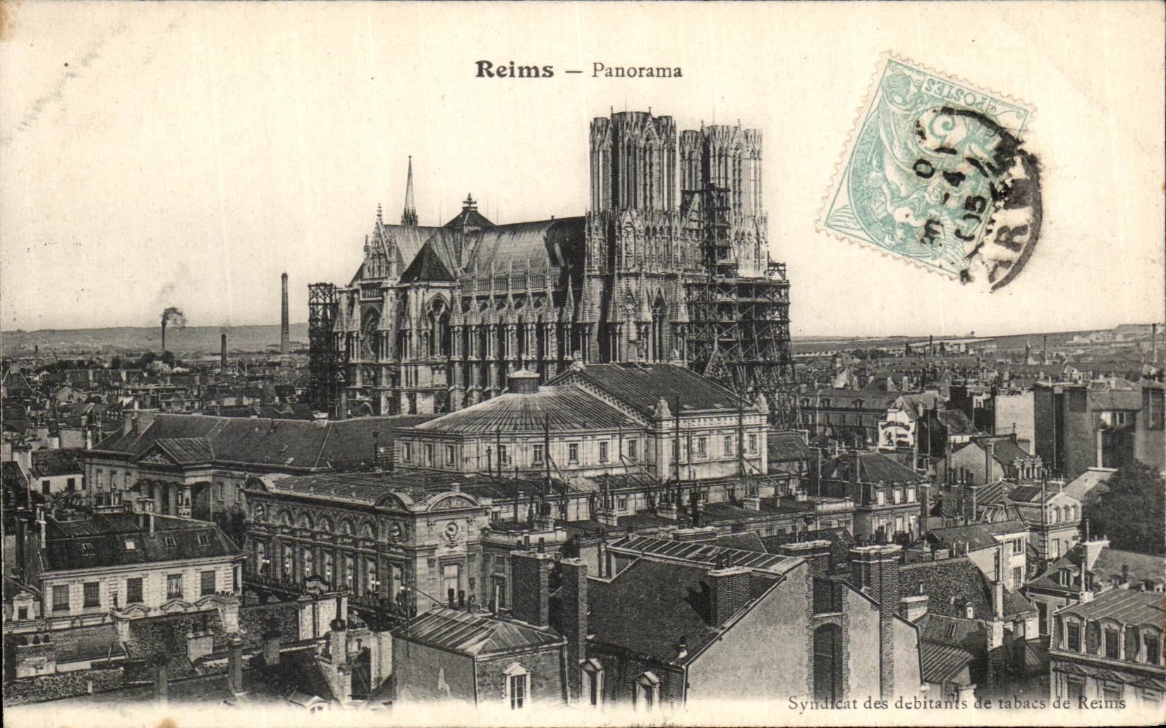 VINTAGE POSTCARD Rheims Panorama
