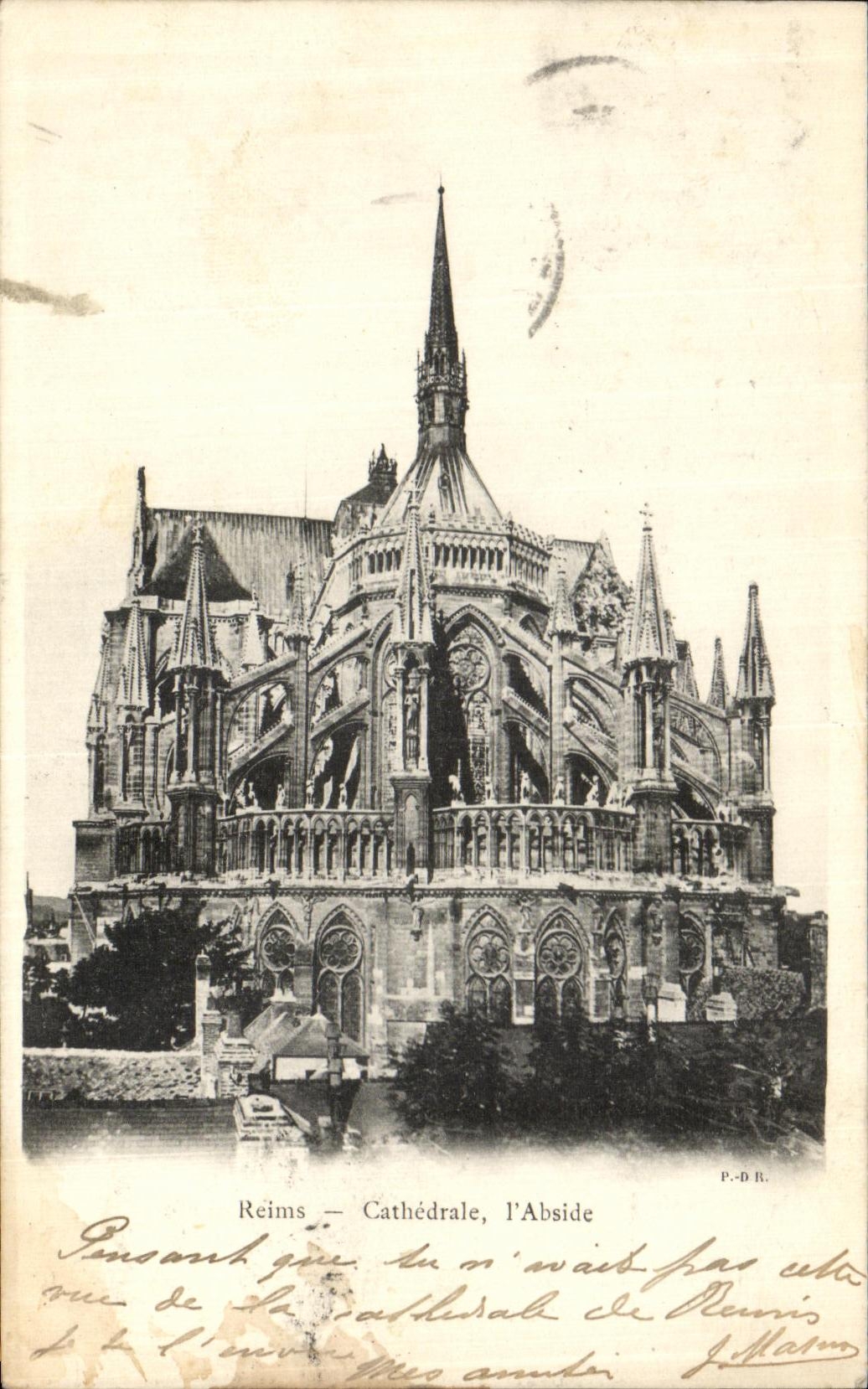 VINTAGE POSTCARD Rheims Cathedral L Apse