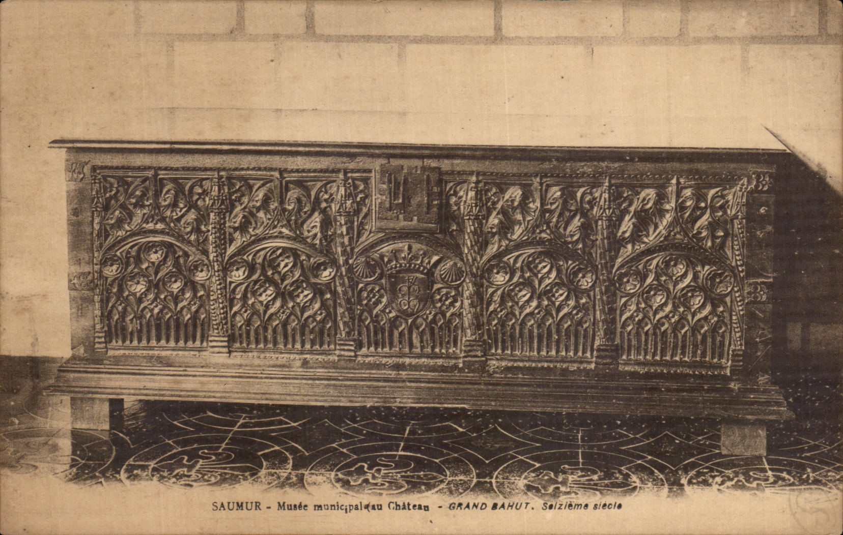 VINTAGE POSTCARD Municipal Saumur Museum Castle Large Sideboard