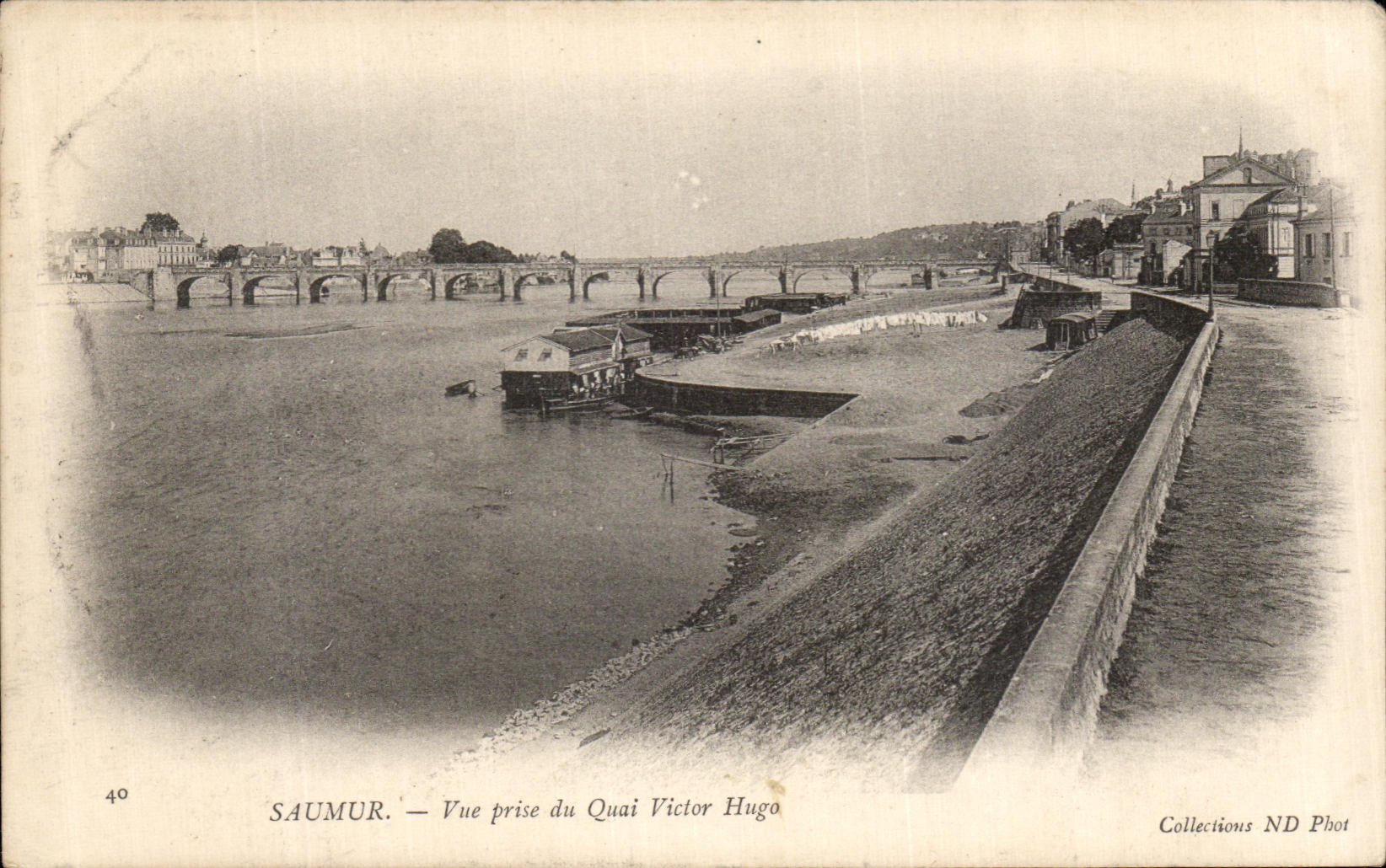 VINTAGE POSTCARD Saumur Seen from of the Quay Victor Hugo