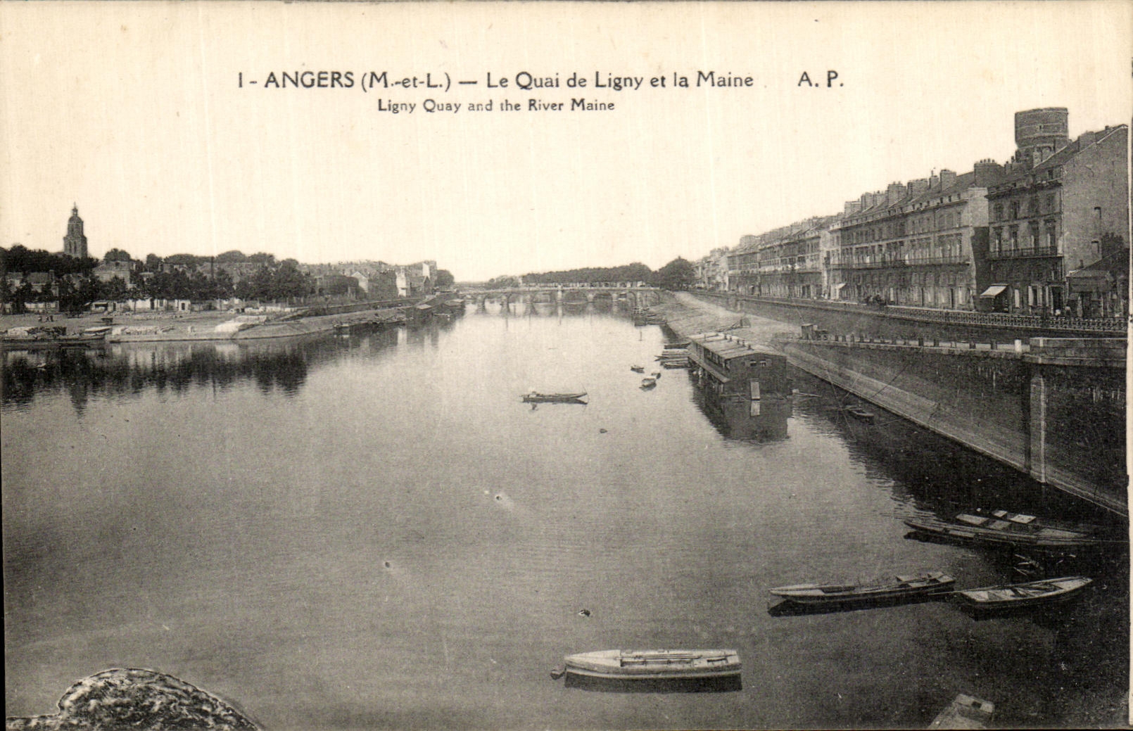 VINTAGE POSTCARD Angers the Quay De Ligny And Maine