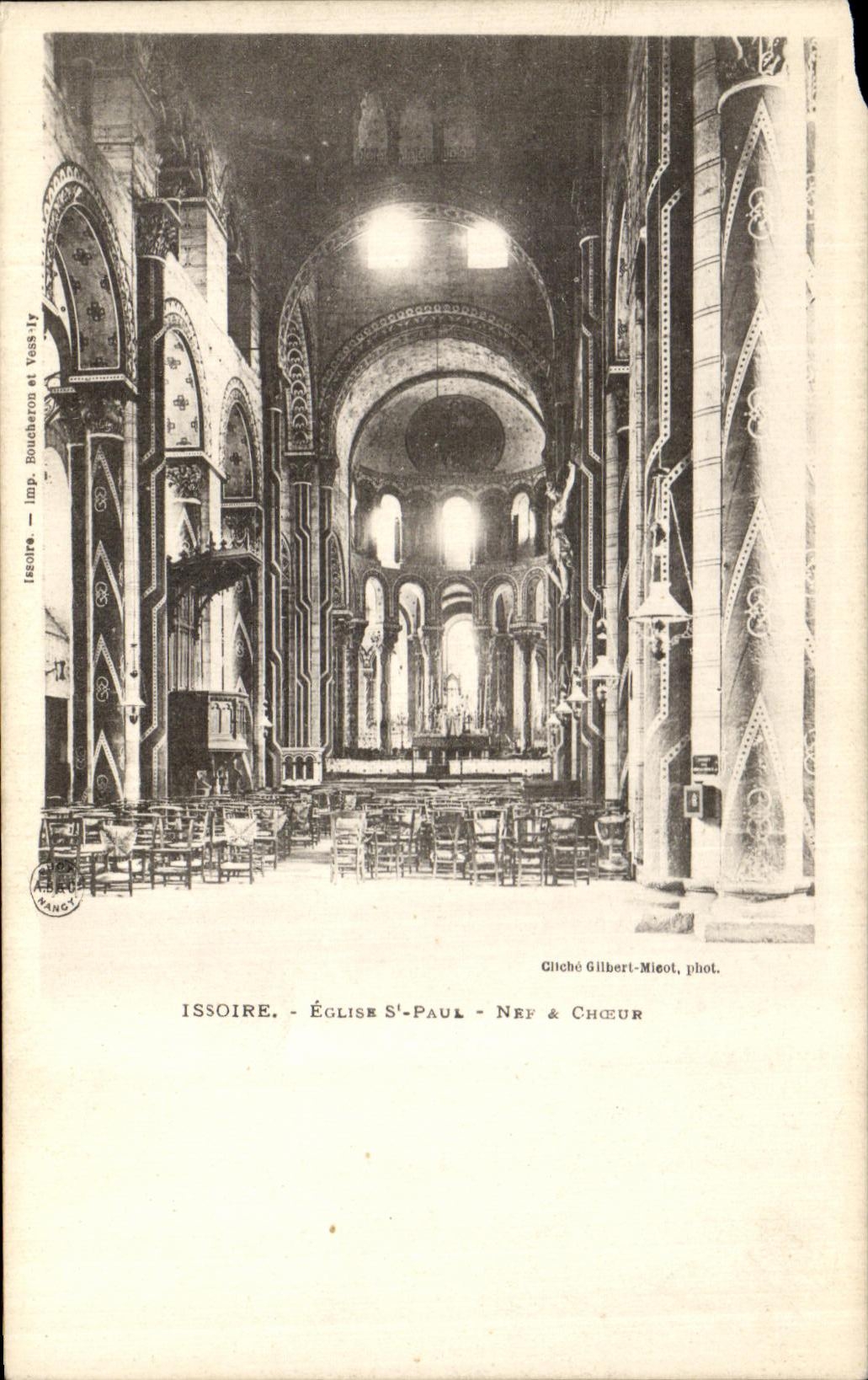 VINTAGE POSTCARD Issoire Church St Paul Nave Chorus