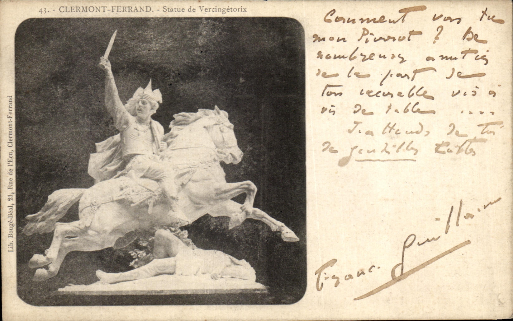 VINTAGE POSTCARD Clermont Ferrand Rules of Vercingetorix