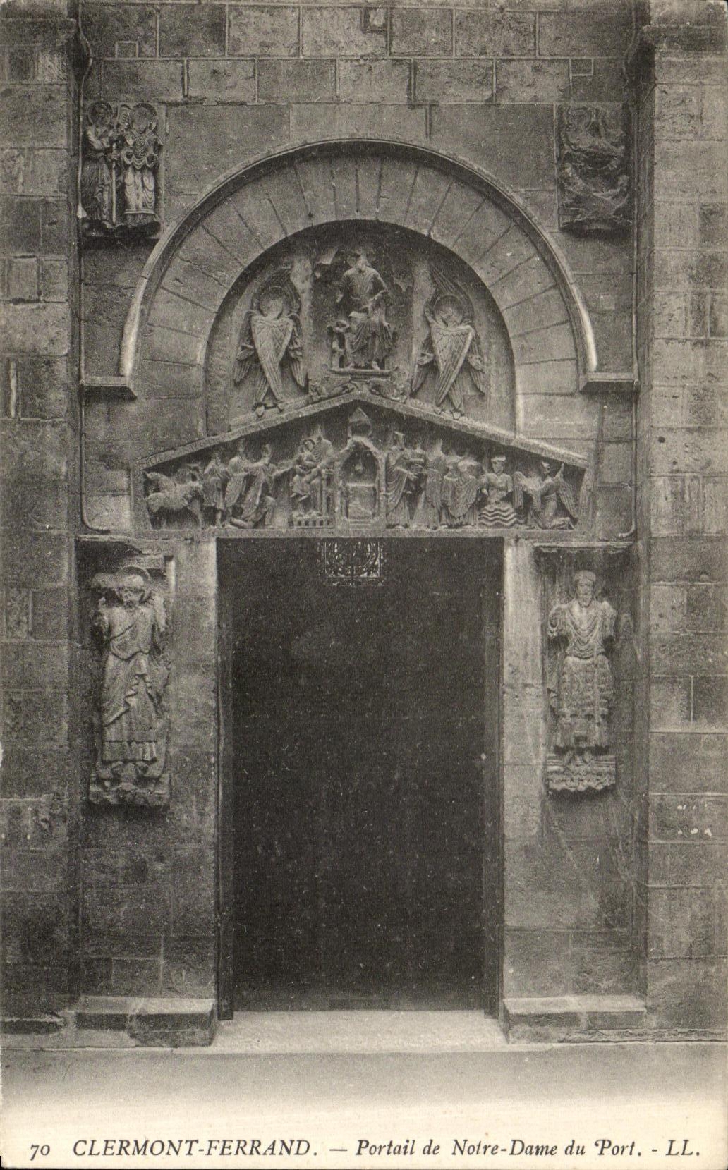 VINTAGE POSTCARD Clermont Ferrand Gate of Notre Dame of the Port