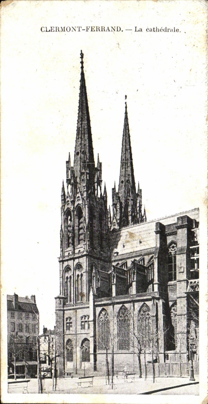 VINTAGE POSTCARD Clermont Ferrand the Cathedral