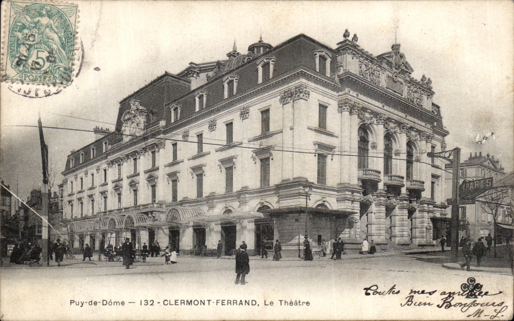 VINTAGE POSTCARD Clermont Ferrand the Theater