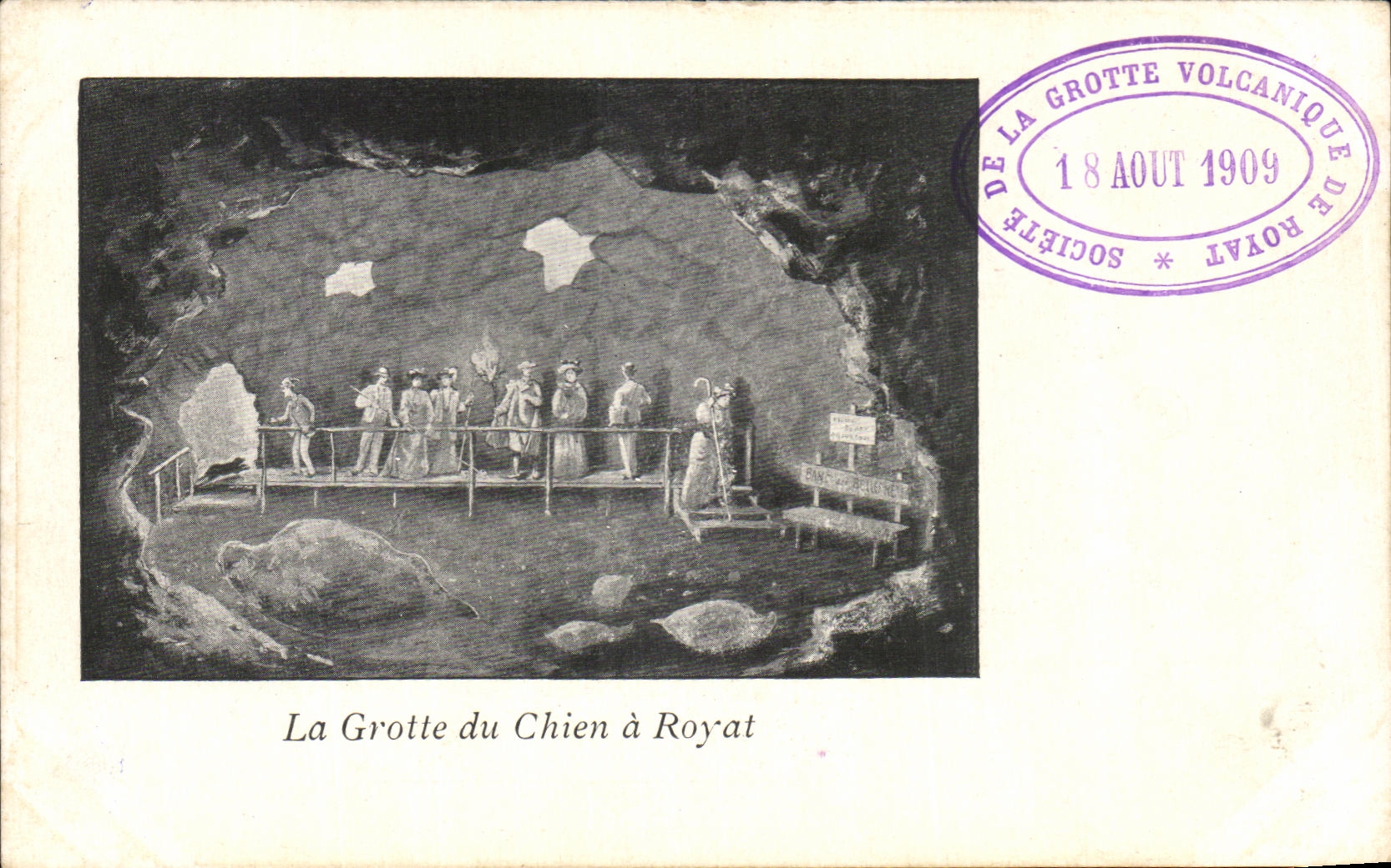 VINTAGE POSTCARD the Cave of the Dog has volcanic Royat Grotte Volcan