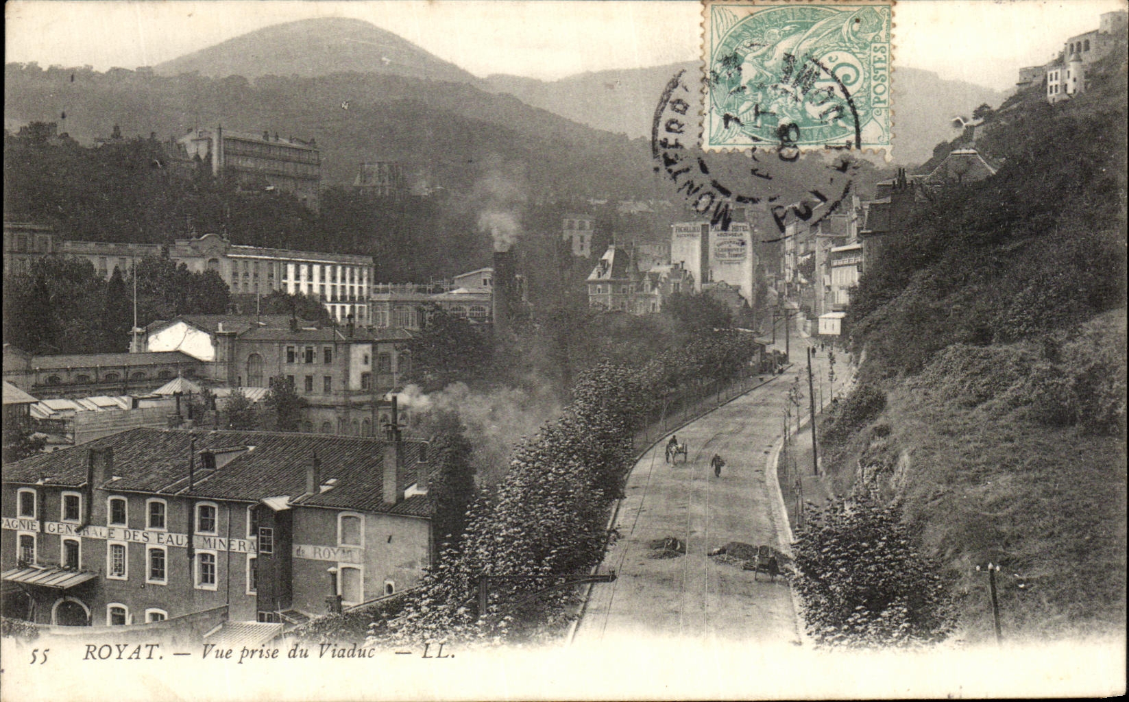 VINTAGE POSTCARD Royat Seen from of the Viaduct