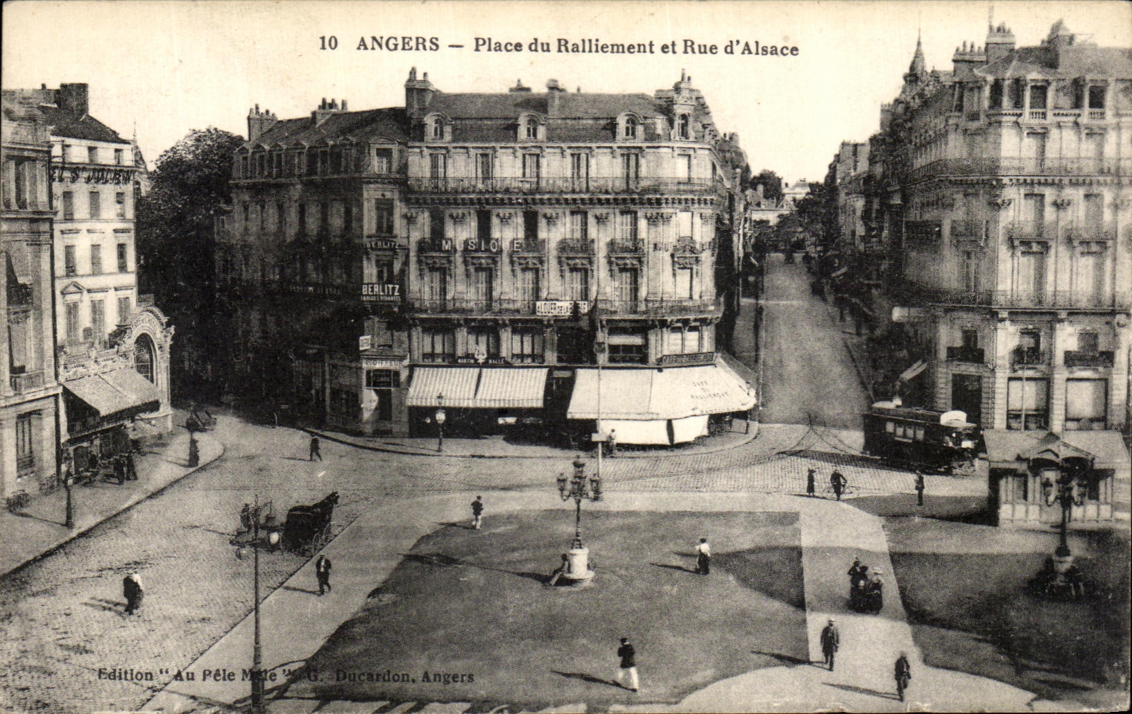 VINTAGE POSTCARD Angers Places Rallying And Street D Alsace