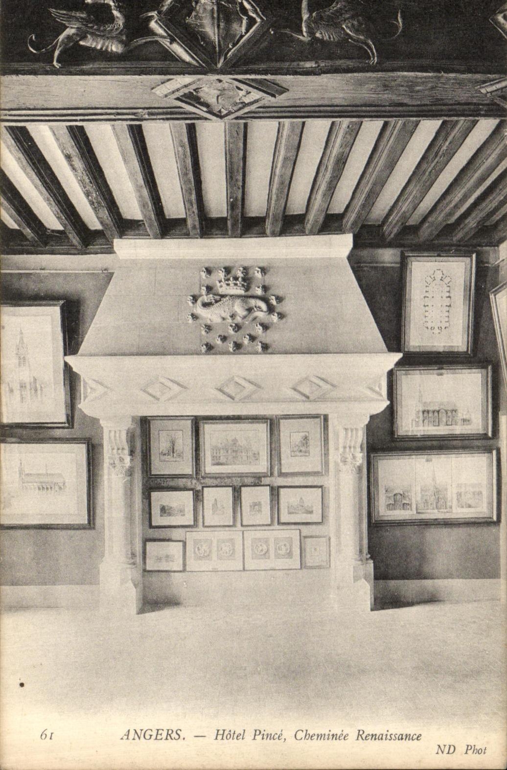 VINTAGE POSTCARD Angers Hotel Grips Chimney Renaissance
