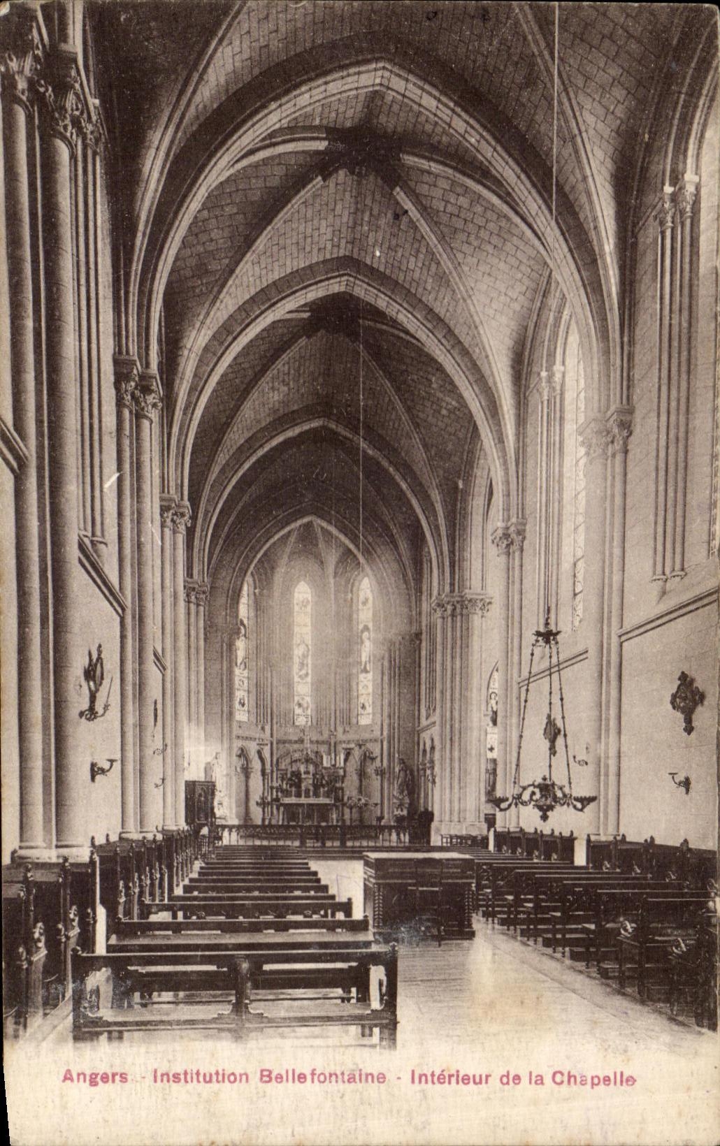 VINTAGE POSTCARD Angers Interior Bellefontaine Institution of the Vault