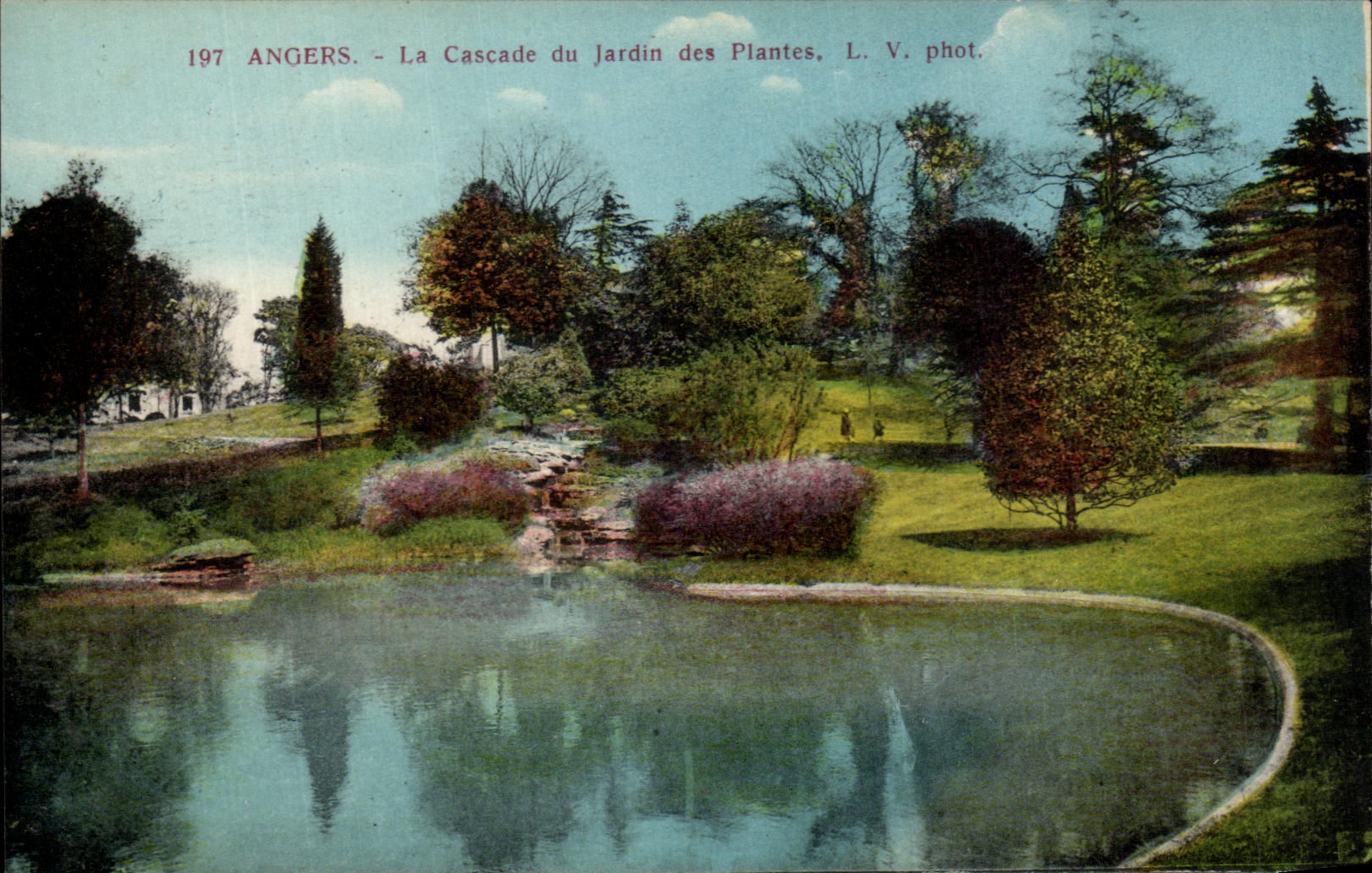 VINTAGE POSTCARD Angers the Cascade of the Botanical garden