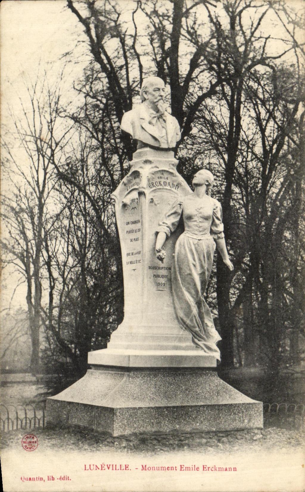 CPA Luneville Monument Emile Erckmann