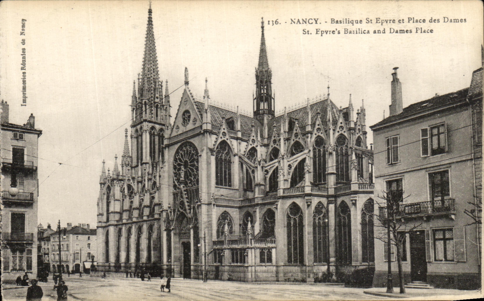 CPA Nancy Basilique St Epvre et Place des Dames
