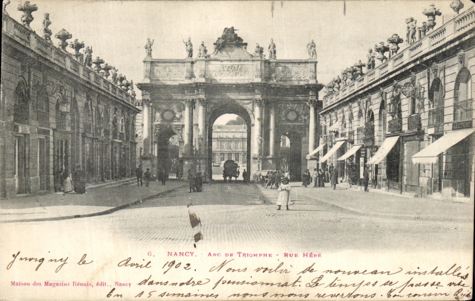 CPA Nancy Arc de Triomphe Rue Here